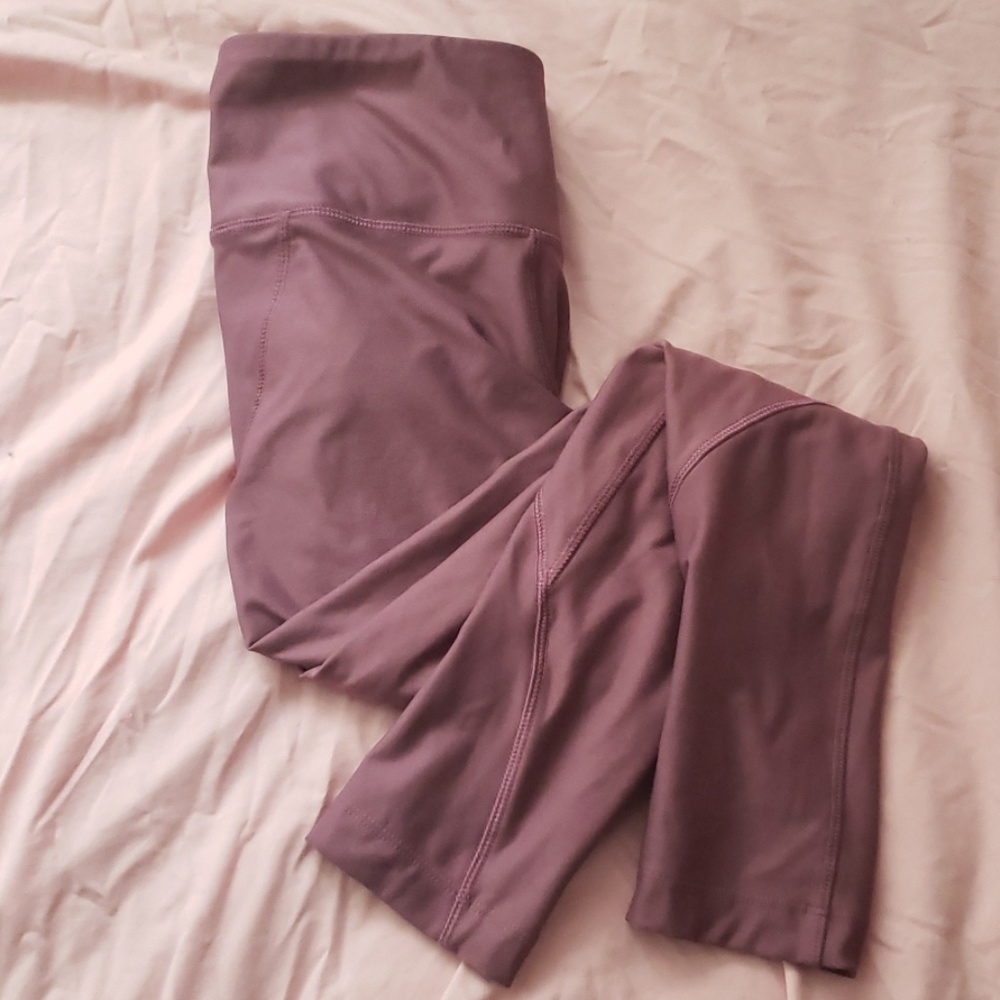 Purple mauve full-length leggings with pocket